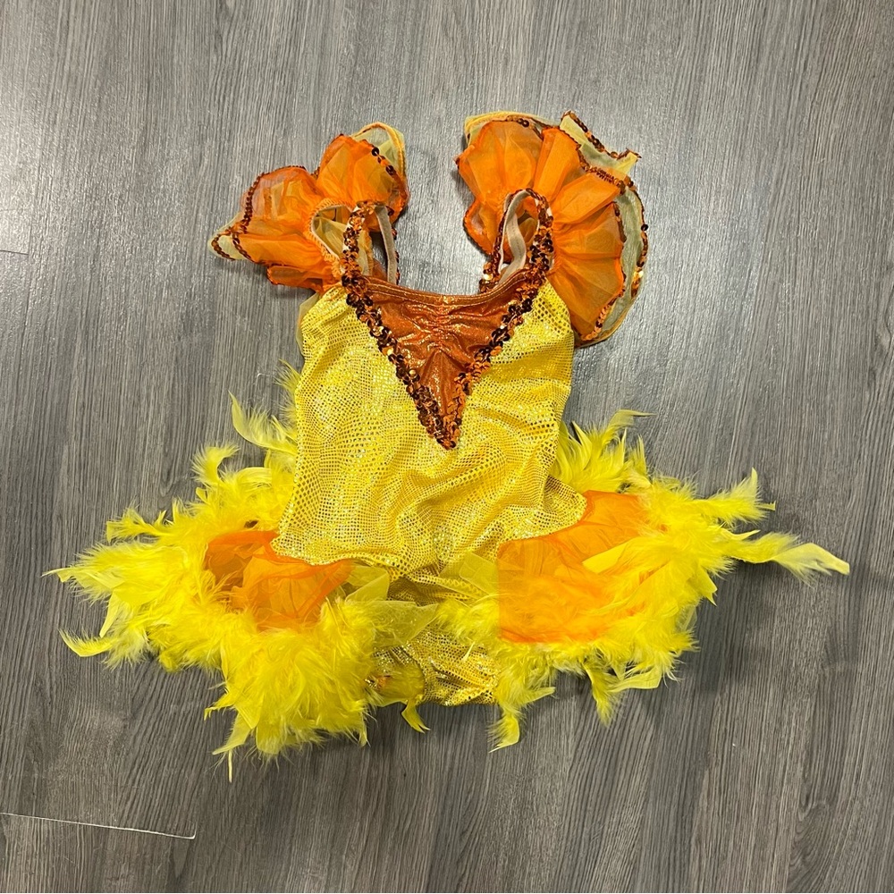 A Wish Come True Yellow Feather Dance Costume